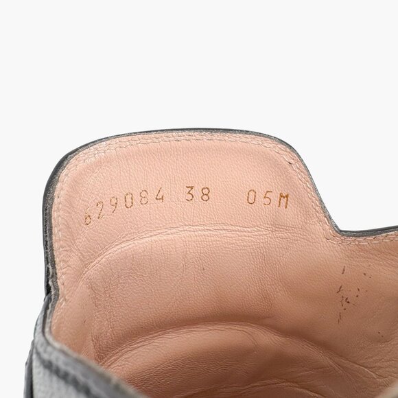 Gucci Princetown Horsebit Loafer Mule EU 38 US 8 Black Leather Flat Web Stripe - Picture 13 of 13